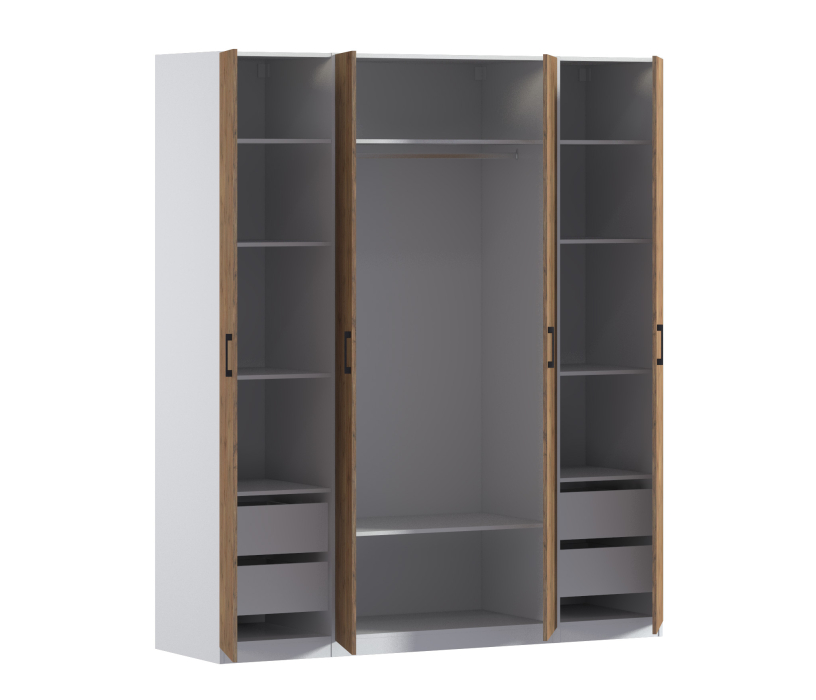 Для одежды, Шкаф четырехдверный Макс 2000 мм, вариант №2 (ЛДСП)