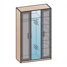 Шкаф Лежер ШК-3103, бодега белая, холст белый