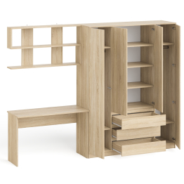 Рабочее место Мори из стола письменного МСП1200.1, шкафа-комода и полки