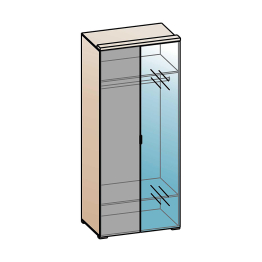 Шкаф Шаде ШК-2903, черный ясень, санторини белый