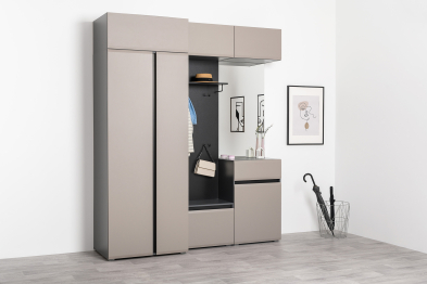 Тумба для обуви Сидней 16.129, антрацит, веллюто капучино