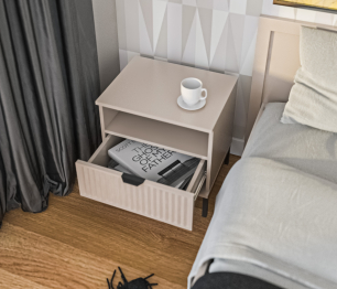 Тумба прикроватная Турин СБ-3575 Кашемир серый/МДФ Кашемир