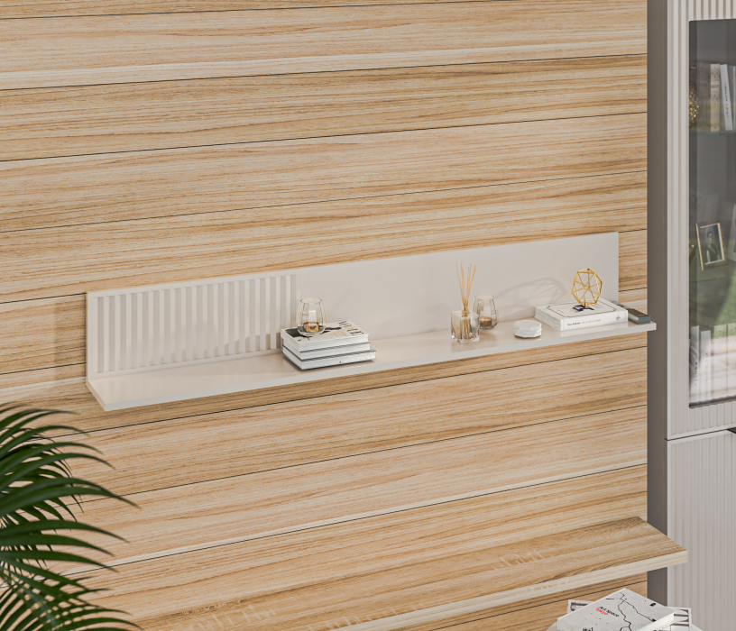 Настенные полки, Полка Турин СБ-3569 Кашемир серый,МДФ Кашемир