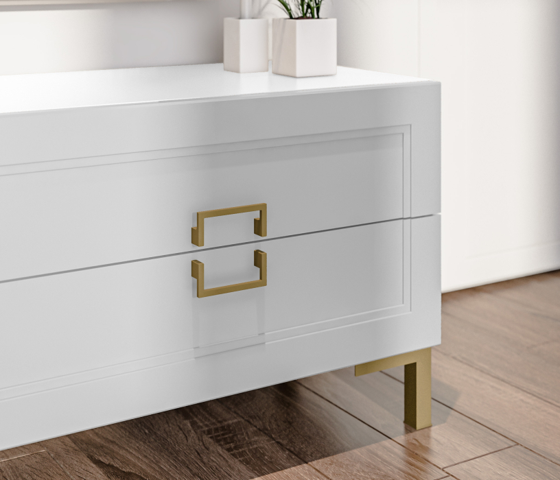 ТВ-тумбы, Тумба под телевизор Ассоль СБ-3433 Белый/МДФ Белый