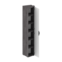 Шкаф Шаде ШК-2931, черный ясень, санторини белый