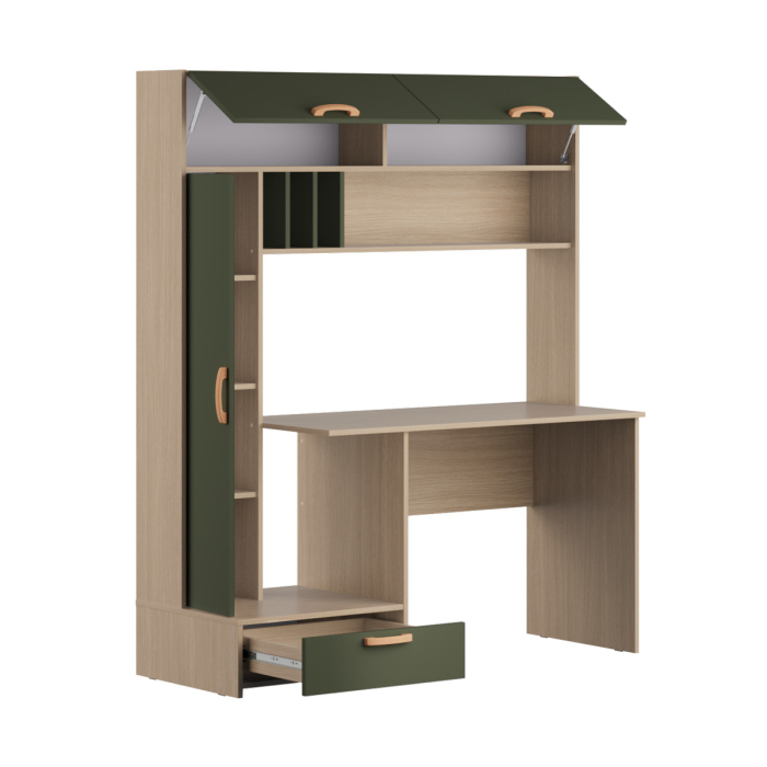 Прямые компьютерные столы, Стол письменный Лайт 03.243 Н, плэйн, дымчатый зеленый