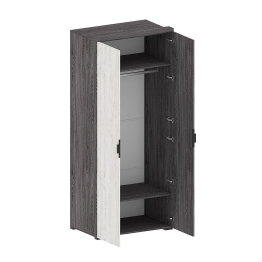 Шкаф Шаде ШК-2903, черный ясень, санторини белый