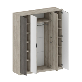 Шкаф Шер ШК-2307, дуб серый/айронвуд серебро
