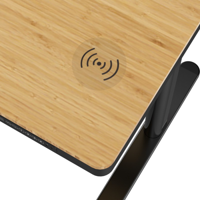 Прямые компьютерные столы, Стол для компьютера с электроприводом, QI-зарядкой и USB-портами FoxGear FG-ED-55