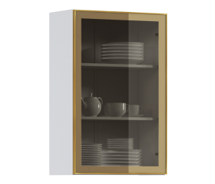 Навесной шкаф Регина РП-160 (Белый/Витрина Золото)