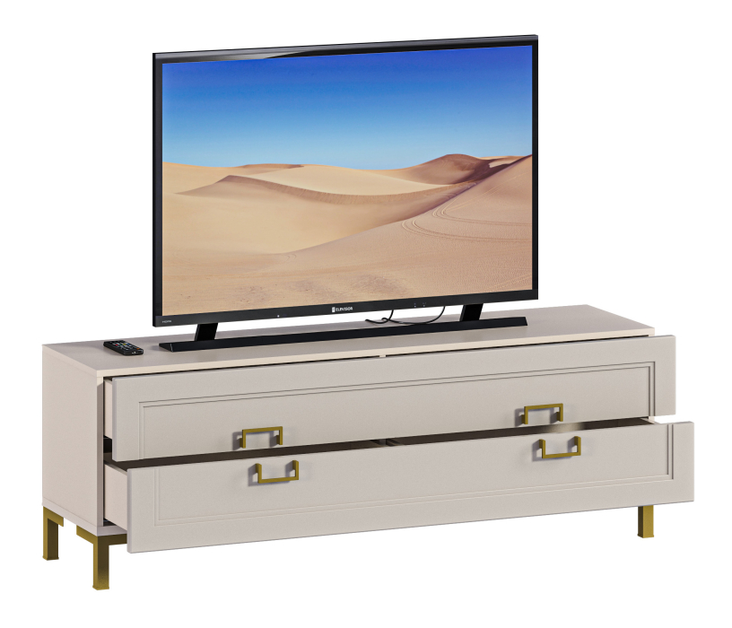 ТВ-тумбы, Тумба под телевизор Ассоль СБ-3433 Кашемир серый/МДФ Кашемир