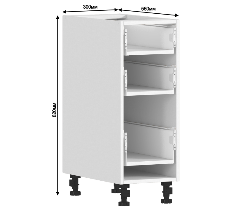 Корпус, Регина корпус для стола 3 ящ 30х82 см