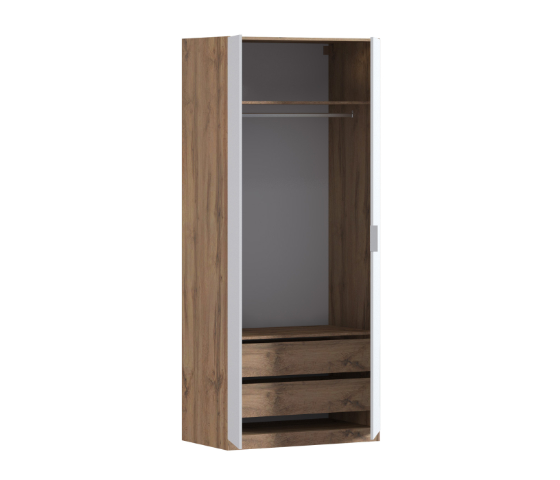 В спальню, Шкаф двухдверный Макс 1000 мм, вариант №3 (ЛДСП, корпус дуб вотан)