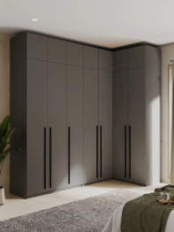 Угловой шкаф для одежды распашной с ящиками и антресолью, София, 2600х2500х1300мм