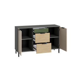 Комод Марвэл 16.234.02, темно-серый, сатин, плэйн, дымчатый зеленый