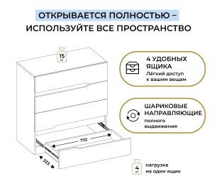 Комод 4 ящика Нова СБ-3629