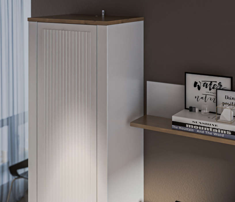 Настенные полки, Полка Монтана СБ-3558 Белый Альпийский,Дуб Гамильтон