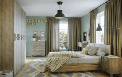 Спальня Scandica Oslo (модуль 307) Кровать 160*200 с орт.осн.