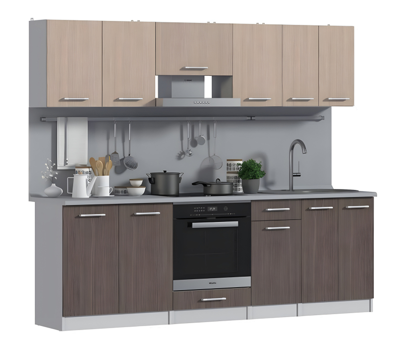 Напольные, Виктория ЛСДЯ-1-60 стол под встроенную технику Белый/Сосна Авола Коричневая (без столешницы)