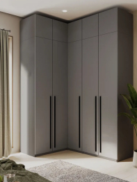 Угловой шкаф для одежды рапсашной с ящиками и антресолью София 2600х1700х1300 мм