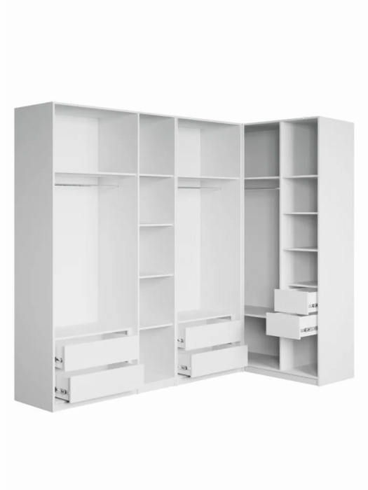 Угловые шкафы, Угловой шкаф для одежды распашной с ящиками, София, 2200х2500х1300мм