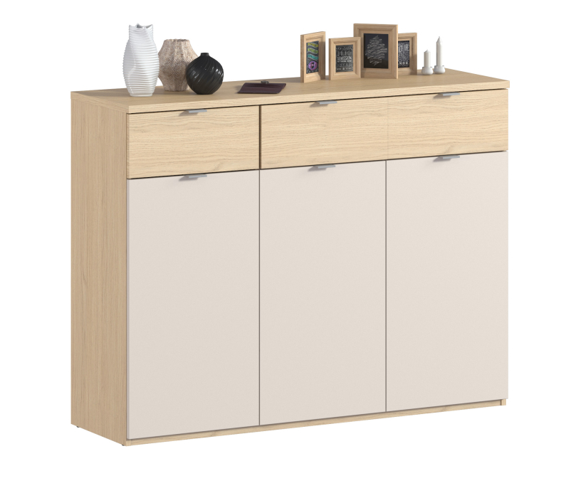 Комоды, Комод Афина СБ-3342 Дуб Винченца/Дуб Винченца,Кашемир серый