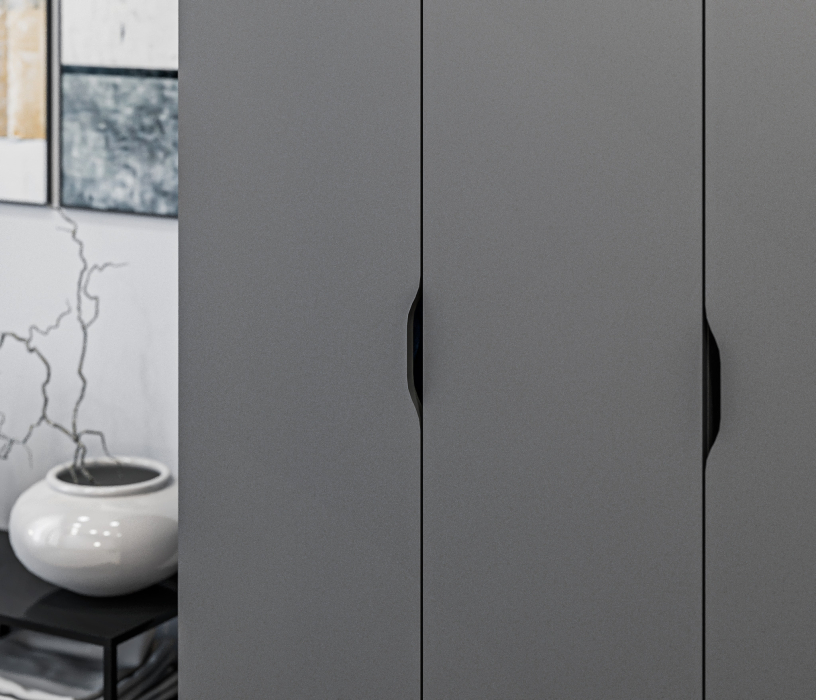 Шкафы распашные, Шкаф 3 дверный Бруклин СБ-3347 Диамант серый