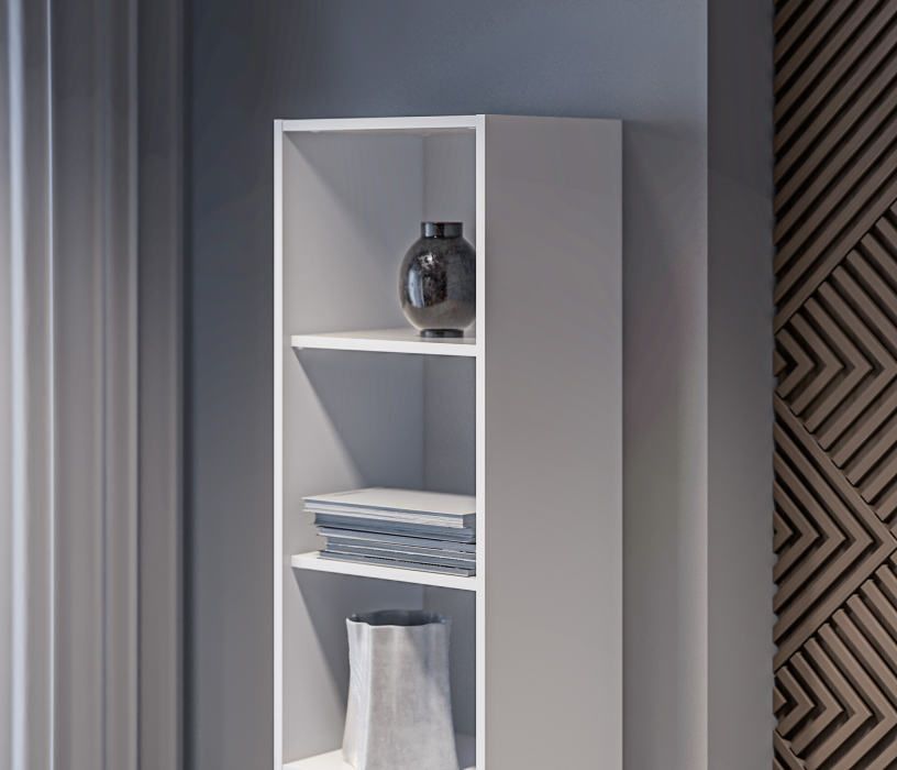 Стеллажи, Стеллаж Твин СБ-3372 Белый