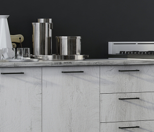 Кухня Лагуна 1,5 м К2 Морская волна/Дуб седой МДФ