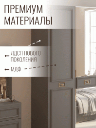 Шкаф в спальню 6-ти дверный (золото)