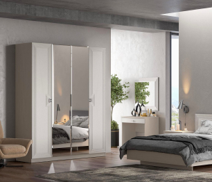 Шкаф Лежер ШК-3107, бодега белая, холст белый