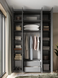 Шкаф для одежды распашной с ящиками 4-х дверный с антресолью, София, 2600х1600х520 мм