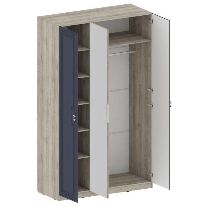 Для одежды, Шкаф Лежер ШК-3103, дуб серый, холст сапфировый