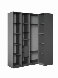 Угловой шкаф для одежды распашной с ящиками, София, 2200х900х1700мм