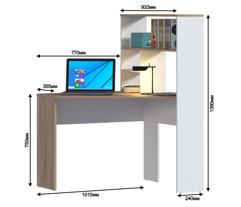 Угловые компьютерные столы, Стол Мамбо СБ-2986