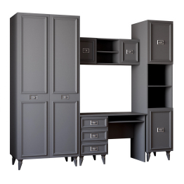 Шкаф Валенсия навесной 110х35х40 см серебро