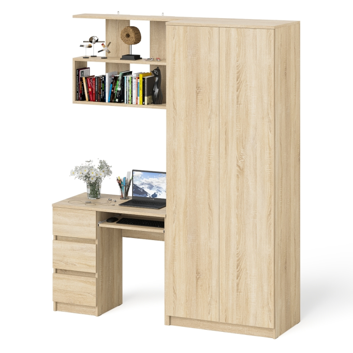 Домашние кабинеты, Уголок школьника Мори с компьютерным столом ящики слева с полкой и шкафом