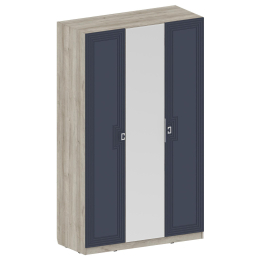 Шкаф Лежер ШК-3103, дуб серый, холст сапфировый