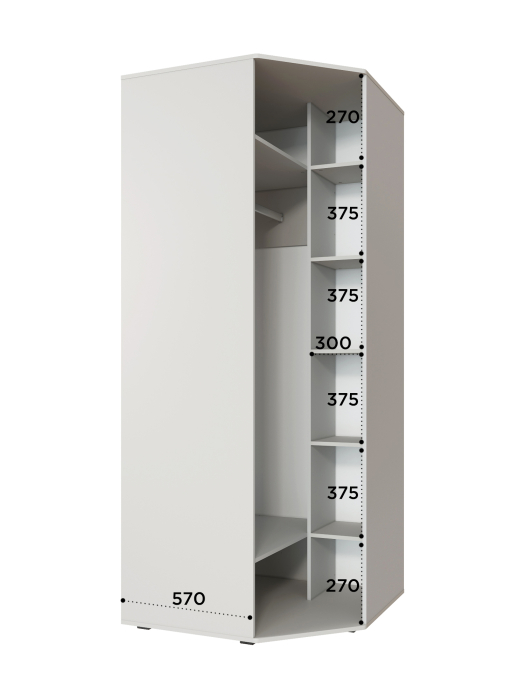 Угловые шкафы, Шкаф угловой Эмилия ЭЛ-17К с зеркалом