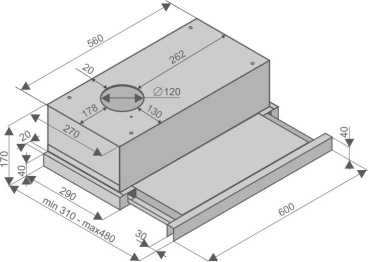 Кухонная вытяжка Helena Black 60