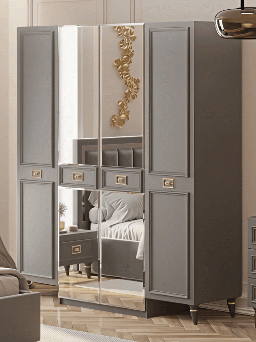Шкафы распашные, Шкаф в спальню 4х дверный Валенсия (золото)