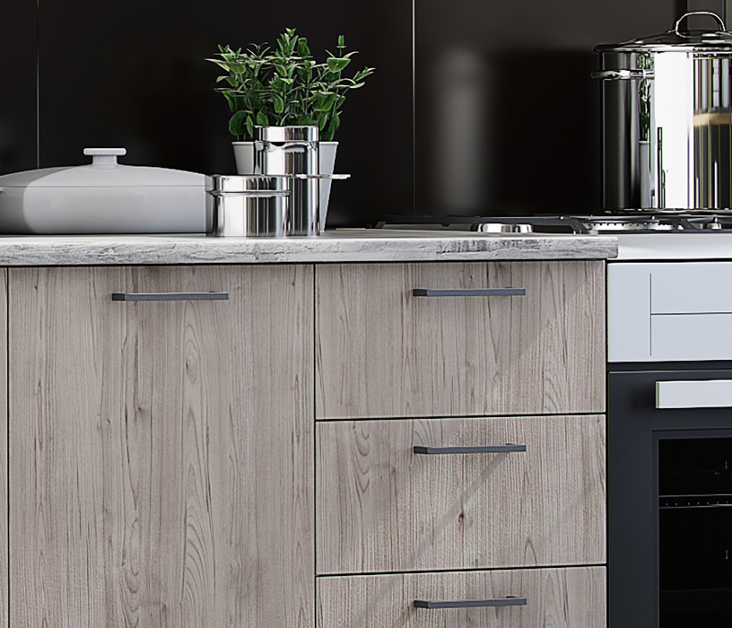 Кухни, Кухня Астра 2,0 м Графит софт/Дуб галиано МДФ