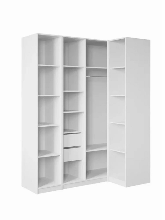 Угловые шкафы, Угловой шкаф для одежды распашной с ящиками, София, 2200х900х1700мм