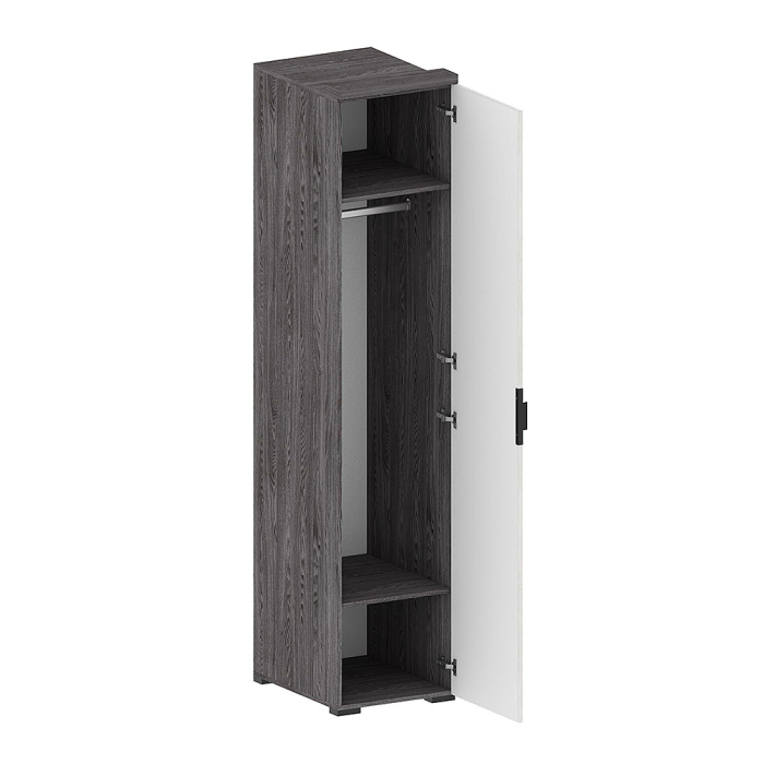 Шкафы распашные, Шкаф Шаде ШК-2911, черный ясень, санторини белый