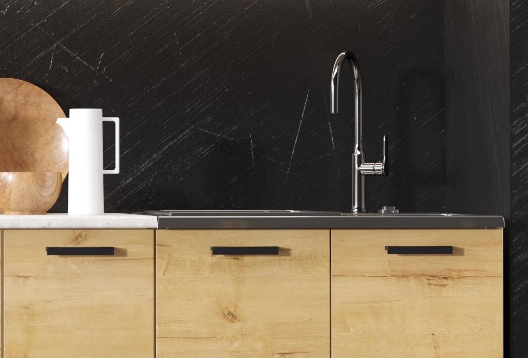 Кухонные гарнитуры, Кухня Хозяюшка 2,0 м Дуб вотан ЛДСП