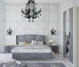 Шкаф Шер ШК-2303, дуб серый/айронвуд серебро