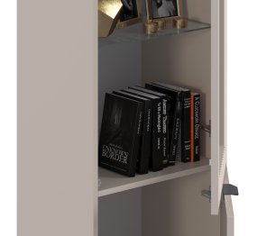 Шкаф-витрина Турин СБ-3567 Кашемир серый/МДФ Кашемир