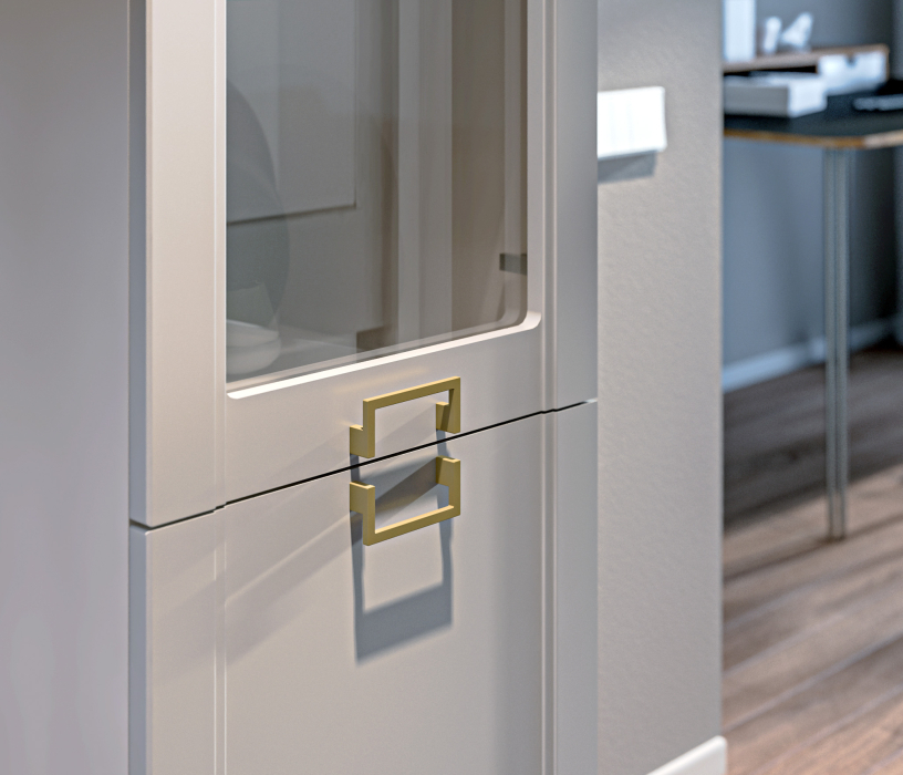 Шкафы пеналы, Шкаф-витрина Ассоль СБ-3429 Кашемир серый/МДФ Кашемир