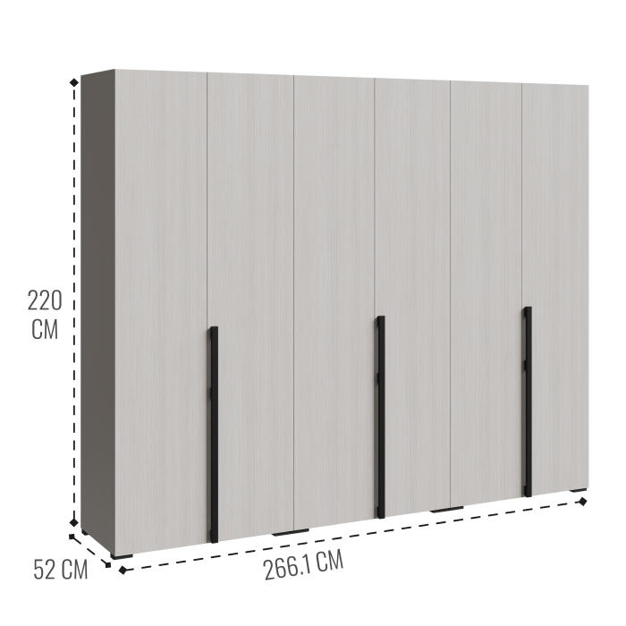 Шкафы распашные, Шкаф Болонья в спальню 6-дверный