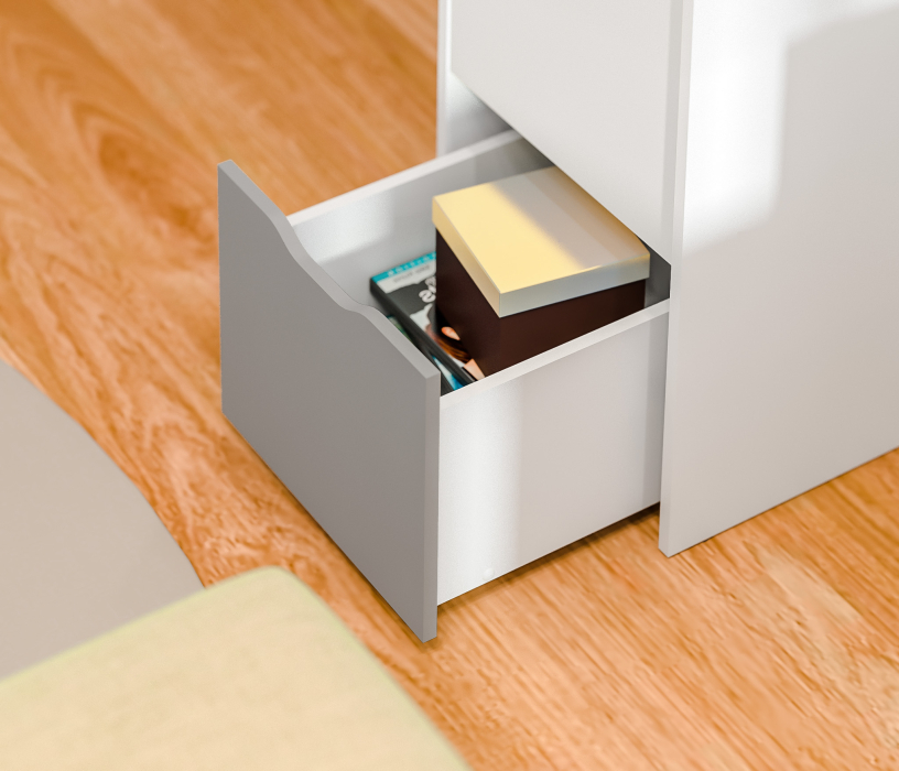 Mika / Мика, Шкаф 1 дверный Mika / Мика СБ-3271 Белый/Белый,Серый